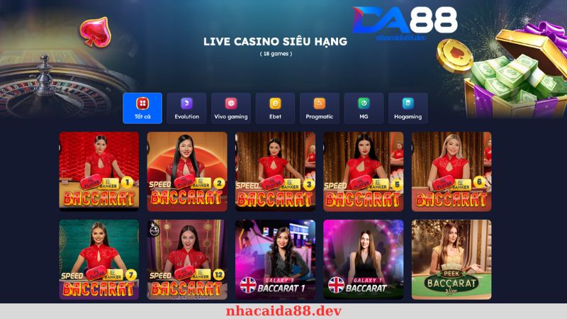 Giới thiệu sảnh live casino DA88